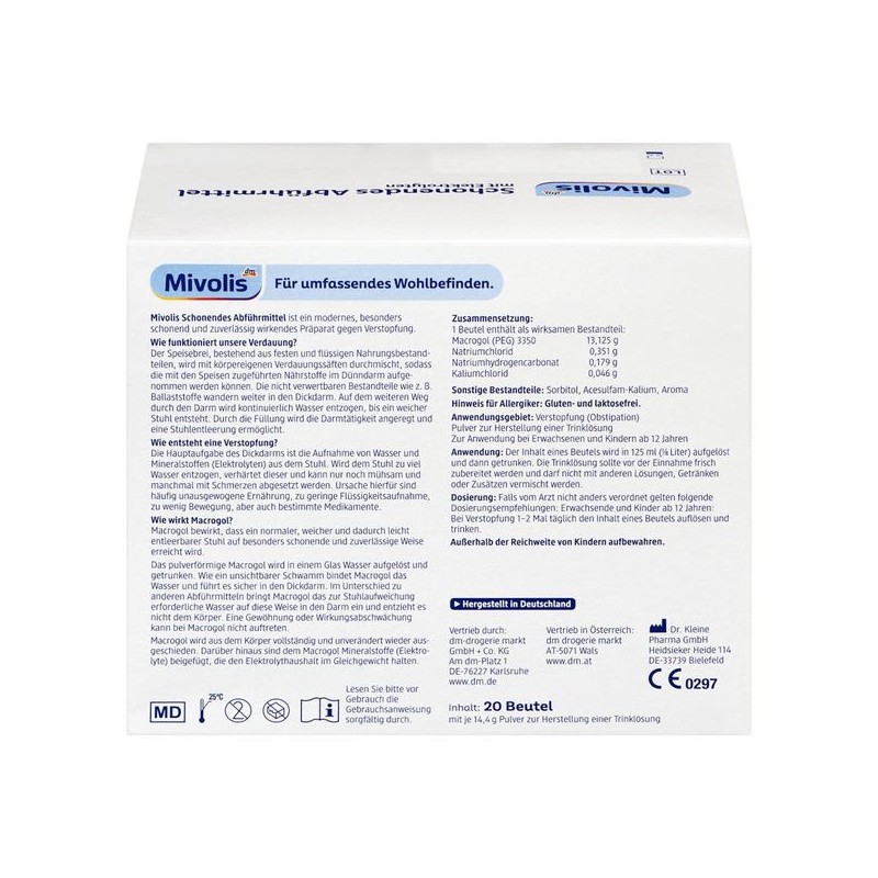 디엠 Mivolis 미볼리스 배변 도움제 20St DM Mivolis Stool Aid