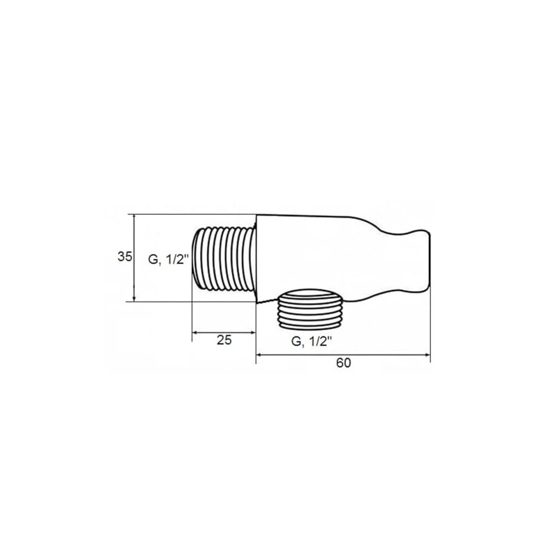Stainless Steel Wall Connection Elbow with Shower Holder / Connection