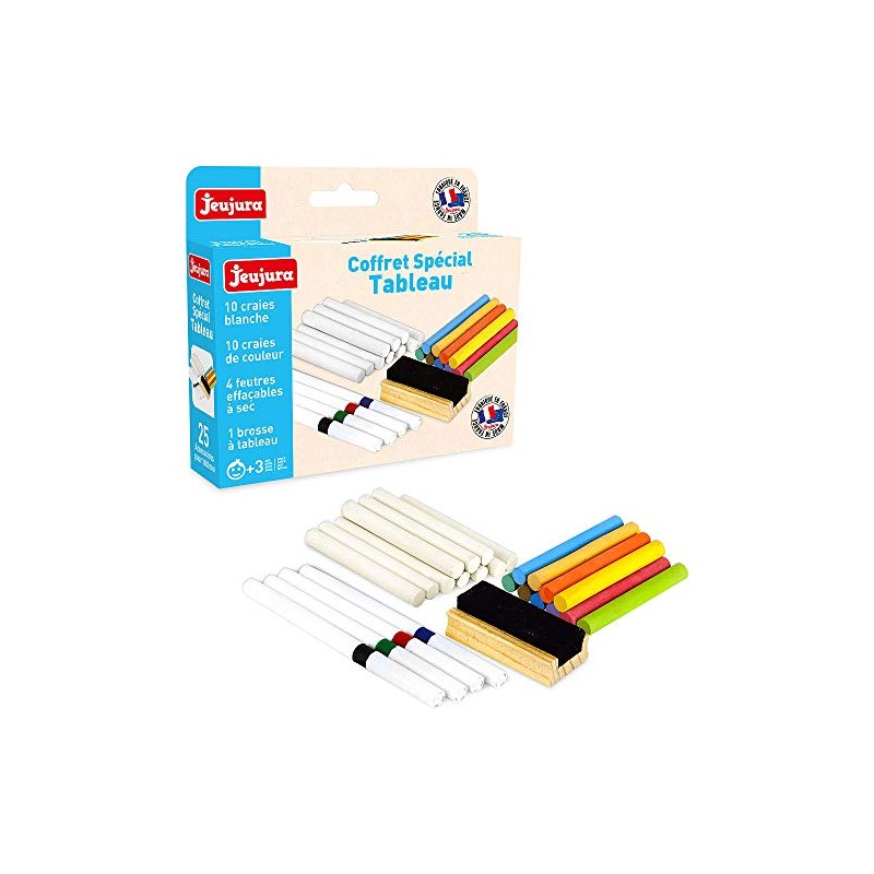 Jeujura JeujuraJ8978 Chalks Felts Brush Blackboard Set