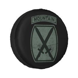 US Army Retro 10th Mountain Division 14-17 inch Spare Tire Cover for Trailer, RV, SUV, Truck Sun Rain and Snow Protective Cover