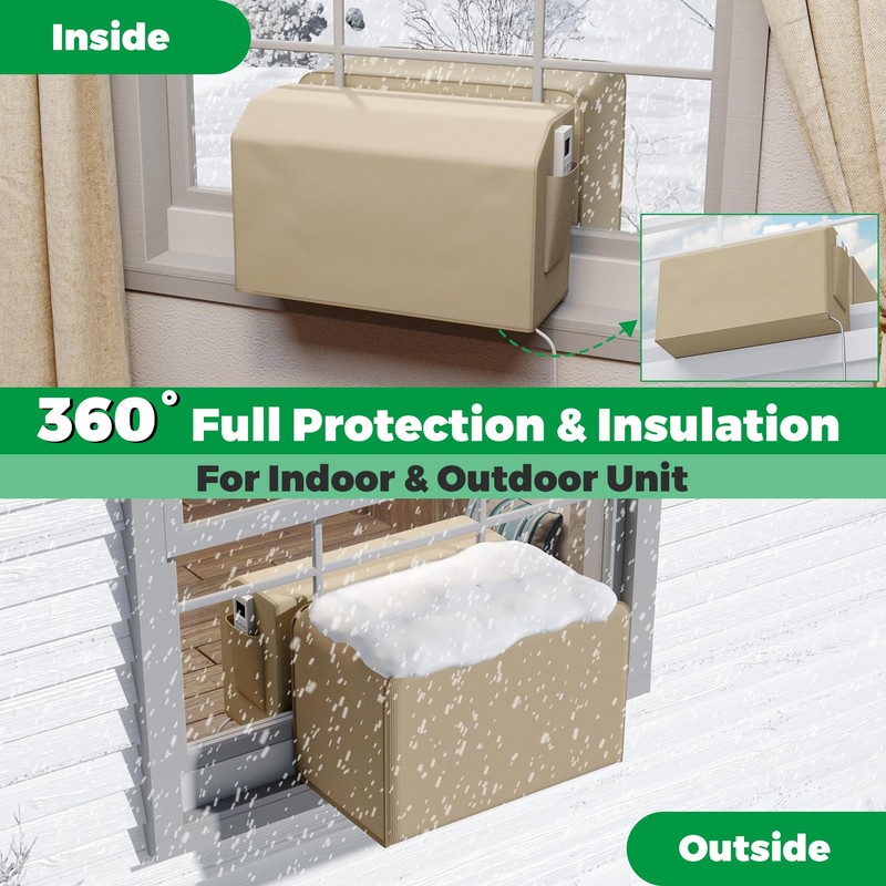 Forestchill 2 Pcs Window Air Conditioner Cover for U-shaped Window