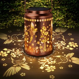 Solar Lanterns Outdoor Waterproof - Elegant Hummingbird Hanging Lights for Garden, Patio, Yard - Mothers Day Gifts for Women, Wife, Mom, Grandma - Decorative Solar Powered Lanterns