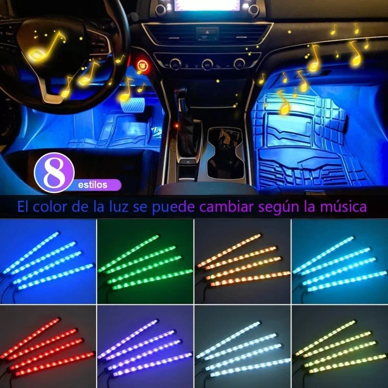 PUNKZZ Tiras 48 Led Rgb Interior Control Remoto Luz Para