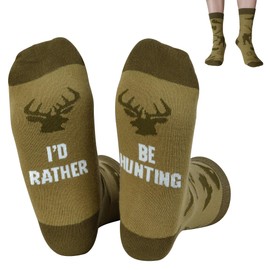Nucinzua Fathers Day Dad Gifts for Husband,Hunting Gifts for Men,I'd Rather Be Hunting Socks,Funny Socks for Mens Birthday Gift Ideas,Fathers Day Men Gift for Grandpa Husband Hunters