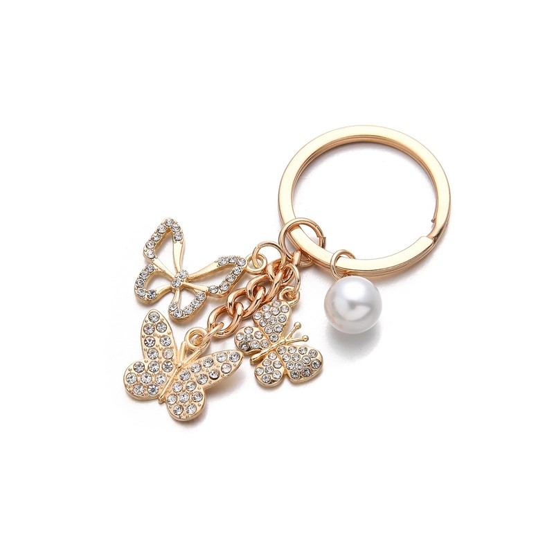 PHAETON 20PCS Crystal Butterfly Keychain Butterfly Shape Key Chain with
