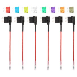 DMiotech Fuse Tap 24V 12V Car Add A Circuit Adapter Blade Fuse Taps Kit 3A, 5A, 7.5A, 10A, 15A, 20A, 25A, 30A Medium for Automotive Trucks Marine, 6pcs 8 Color