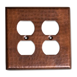 Monarch Pure Copper Hammered Double Duplex Wall Plate / Switch Plate