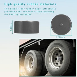 4 PCS 1.98 Inch Car Trailer Bearing Dust Caps, Rubber Auto Hub Bolt Wheel Dust Cover Replacement, Bearing Protector for Trailer Wheels, Vehicle Exterior Accessories