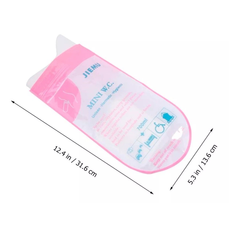 Veraly Orinal Portátil Bolsa Emergencia Adulto Estirable Viaje 4p F