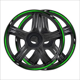 Motorcycle Reflective Rim Tapes Sticker Stripe 17 inch Wheel Decal Stickers Compatible with Kawasaki Ninja 250 300 400 500 650 1000 ZX6R 636 ZX9R ZX-10R (Green)