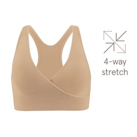 Bravado! Basics Women's Sleep Maternity Bra and Nursing Bra, Seamless, Nude, Medium