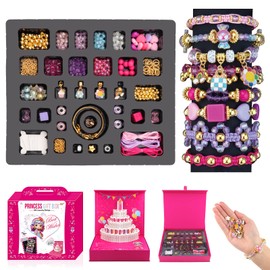 rc tech Charm Bracelet Making Kit,Jewelry Making Supplies Beads Girl Birthday Gift Box DIY Bracelets Kit Friendship Bracelet Kit for Girl Ideal Jewelry Creative Birthday Gift Kids Age 4-12 Olds