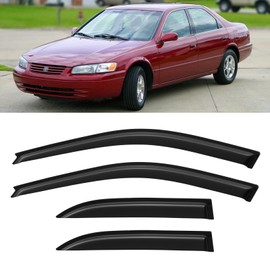 YQAUTEC Window Visors Rain Guards Shield for 1997-2001 Toyota Camry, Out-Channel Window Vent Wind Deflectors Visors Shades for 97-01 Camry