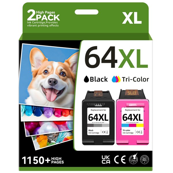 64XL Ink Cartridge Compatible for HP 64 Ink Cartridges Black/Color