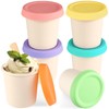 Kamehame 6oz Silicone Ice Cream Containers with Lids, Mini Tubs