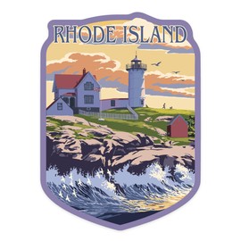 Die Cut Sticker Rhode Island, Lighthouse, Contour Vinyl Sticker 1 to 3 inches (Waterproof Decal for Cars, Water Bottles, Laptops, Coolers), Small