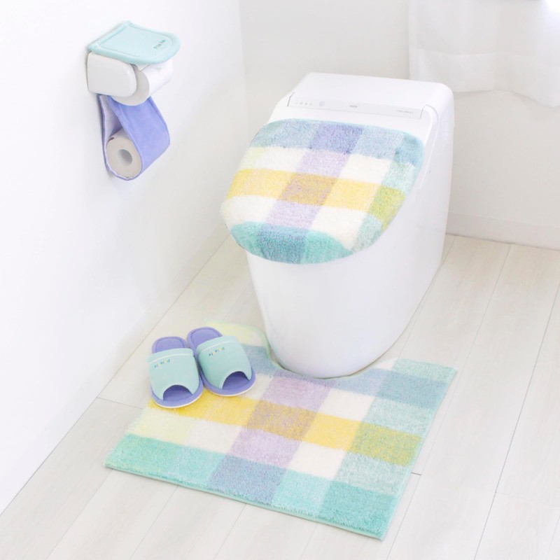 OKA Palette O Shaped Toilet Seat Cover, Green (Washable, O-Shaped