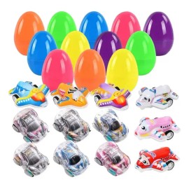 Zcgoingtech 12pz Huevos De Pascua Con Coches Plástico Regalos Para Niños.