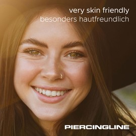 PIERCINGLINE 750 Gold Nose Piercing Spiral | 18 Carat | 3 Crystals | Piercing Nose Stud | Choice of Colours, Yellow Gold, Cubic Zirconia