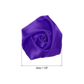 PATIKIL 1.6" Satin Ribbon Roses, 20 Pack Artificial Flowers Roses Heads Handmade Fake Flowers Fabric Flowers for Crafts Wedding Bouquet, Purple