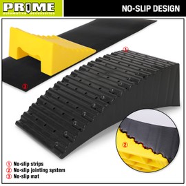Prime 1 PR1ME Camper Leveler, 2 Pack RV Leveling Blocks, HDPE Curved Levelers,Include 2 Curved Levelers, 2 Chocks, 2 Anti-Slip Mats and Carrying Bag
