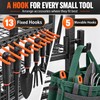 16-Slot Rolling Garden Tool Organizer Rack with 3 Shelves and