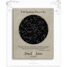 Celestial Marriage, Custom Star Map, LDS, Elder quote, In the Beginning, Night Sky Print, Wedding Gift, Astronomy Gift, Mormon #1735