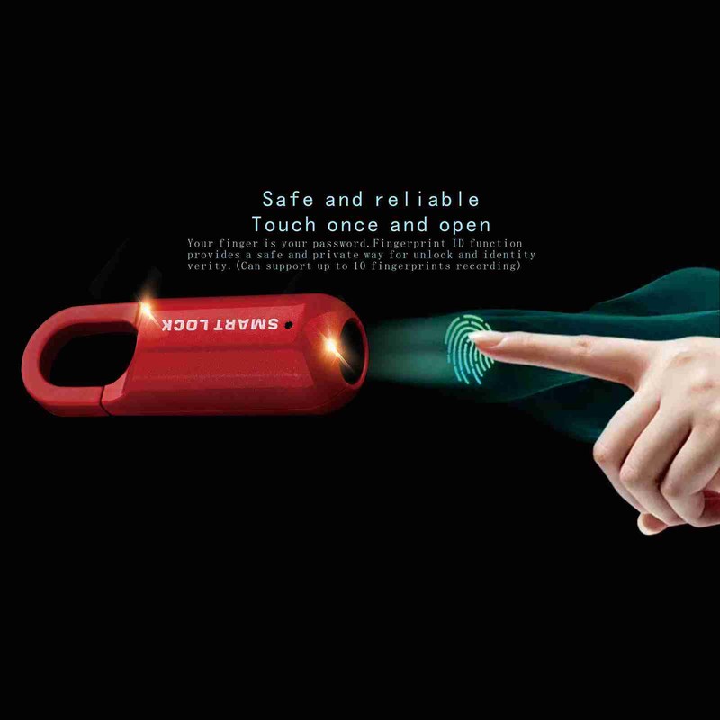 MQ-1017 Smart Fingerprint Padlock Waterproof Biometric Lock Portable Keyless Security