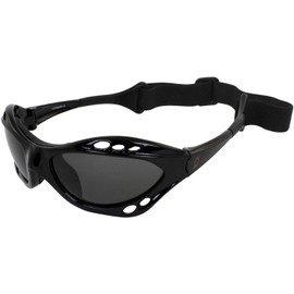Hurricane Eyewear Category-4 Polarized Jet Ski Floating Goggles Black Padded Frames with Anti-Fog Coating (Smoke)