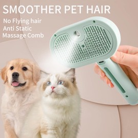 ORIGENCE Cat Steam Brush For Dogs and Cats, Spray Pet Brush for Shedding, Self Cleaning Reduce Static Flying Hair 3 in 1 Pet Grooming Brush