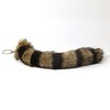 Fox Tail Keyring made from Striped Artificial Hair, Approx. 25