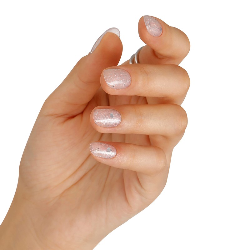 Bluesky Gel-Nagellack, Platinum Marble A051, Silber-Glitzer, langlebig, splitterfest, 10 ml