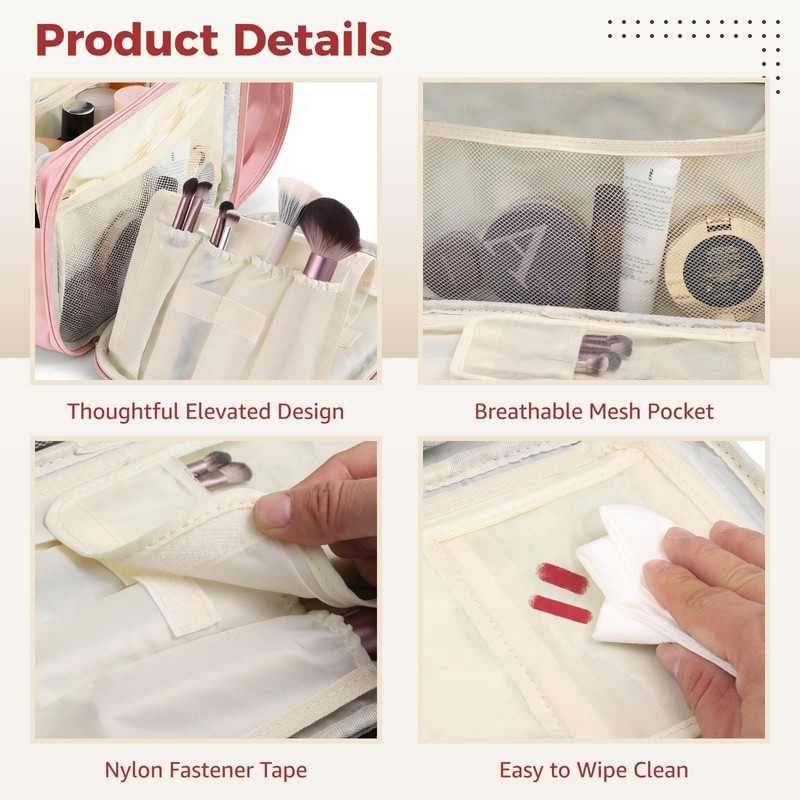 DORMIYA Travel Makeup Bag for Women, Large Capacity Cosmetic Organizer,