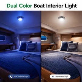 7 Inch 12V Marine Boat Dome Light Dual Color