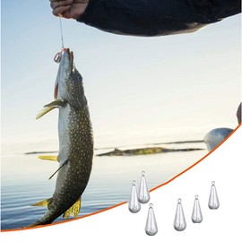 BDHI 20pcs Drop Shape Fishing Sinker 5g/10g/15g/20g for Saltwater/Freshwater Fishing Terminal Tackle Kit (H51-20)