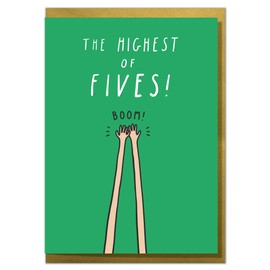 The Highest Of Fives! Funny Congratulations, Well Done, New Job Card