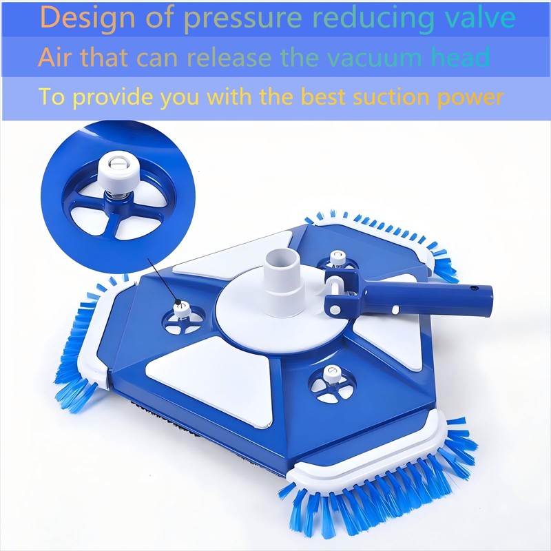 Havrlqi Pool Vacuum Head with,Pool Vacuum Head with Side Brush