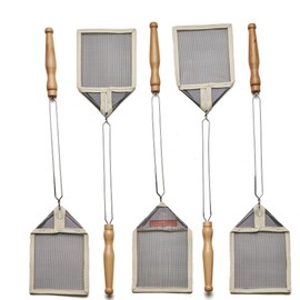 Kings County Tools Old-Fashioned Fly Swatter | 5-Pack | Wire Frame with Wooden Handle | Strong Mesh | Sewn Edges | Take Out Pesky Pests Effectively Unlike Plastic | Old-World Design