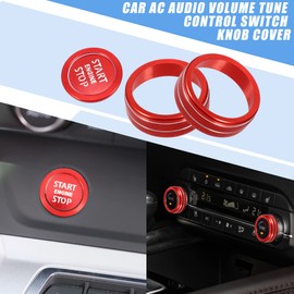 X AUTOHAUX AC Engine Push Button Switch Cover for Nissan Rogue Red (Set of 3)