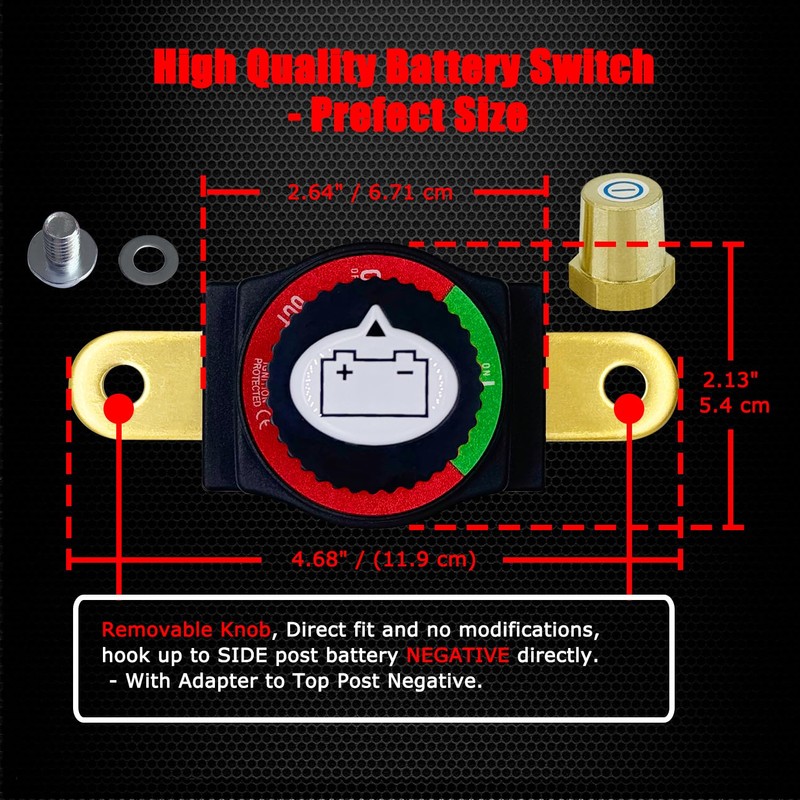 Ampper Side Post Battery Disconnect Switch 12V - 48V, Marine