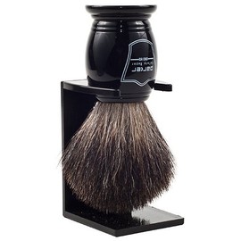 Parker Safety Razor 100% Black Badger Bristle Shaving Brush with Ebony Handle -Brush Stand Included