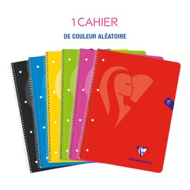 Clairefontaine Mimesys 696803C College Notepad with Flexible Cardboard Cover and Spiral Binding DIN A4+ 22.5 x 29.5 cm 80 Sheets Squared 22.5 x 29.5 cm 4 Hole Punched Assorted Colours Pack of 1
