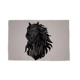 U24 Brillenputztuch Black Horse Fahne Flagge Glasreinigungstuch Microfasertuch