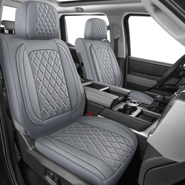 MIROZO Front Truck Seat Covers,2PCS Toyota Tundra Seat Covers Waterproof Automotive Seat Covers Compatible with 2014-2021 Toyota Tundra Crew/Crewmax/Extended/Double Cab(Grey,2PCS Front)