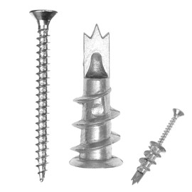 Eymobad Plasterboard Dowels, Pack of 40, Solid Cavity Dowels, Metal Drywall Dowels, Self-Drilling, Plasterboard Dowels with Rigypsum Dowels, Screws for Attaching to Plasterboard Panels Concrete Bricks