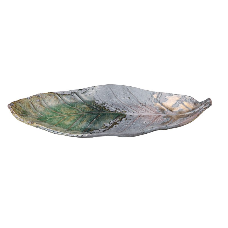 Banko Ware 16052 Iga Kinsai Park Leaf Long Plate for