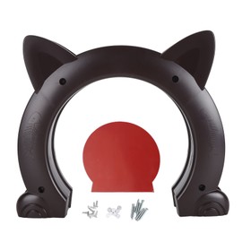 Cat Interior Door Easy Installation Decorative Kitten Puppy Hole Door for Indoor Door Wall Brown