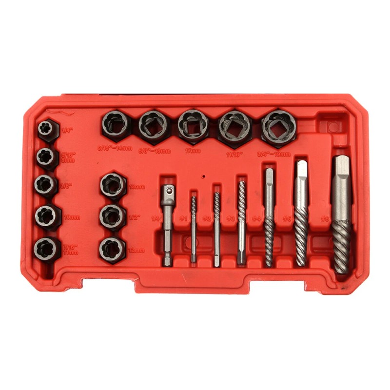 Cahuczlhoz 26Pcs Screws Bolt Extractor Set W/Drill Bit Kit Lug
