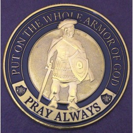 Put on the Whole Armor of God Commemorative Pray Always Enamel  Round  Gift