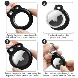 Protective Case for AirTags, Plastic Keyring Holder, Waterproof Cover, Pet Collar Tracker, Key Finder, Locator Tracker (Pack A)